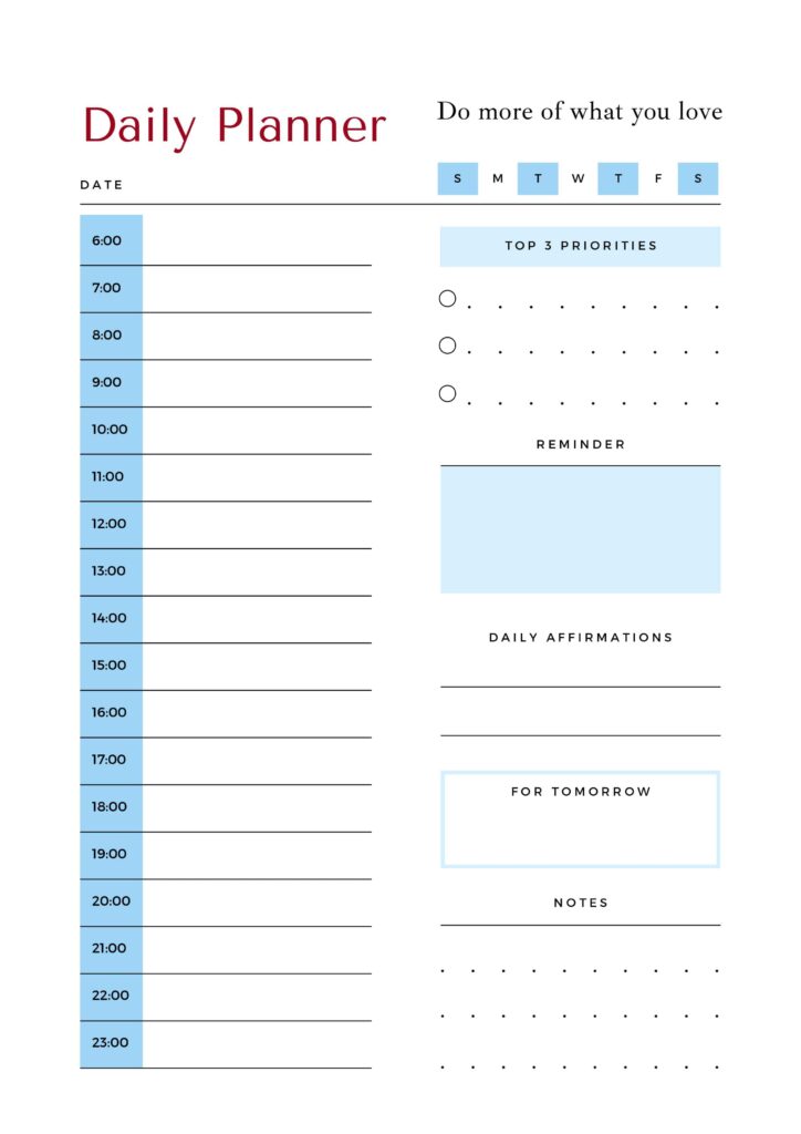 free Daily Planner PDF 1