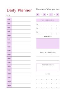 Free daily Planner PDF