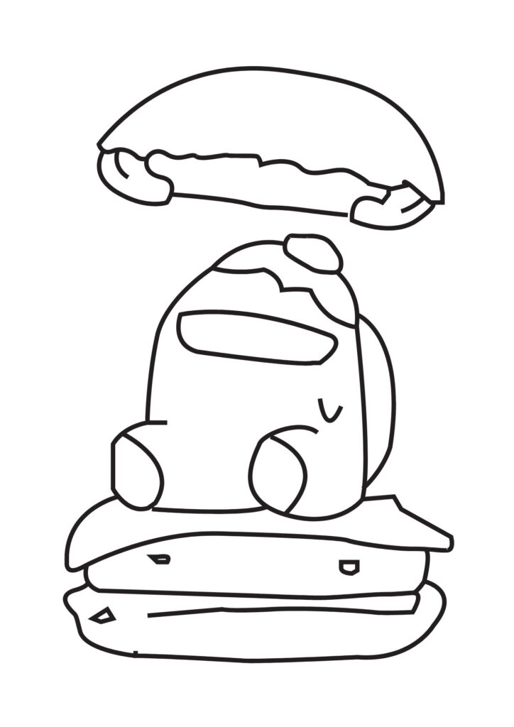 Among US Pizza Coloring Page