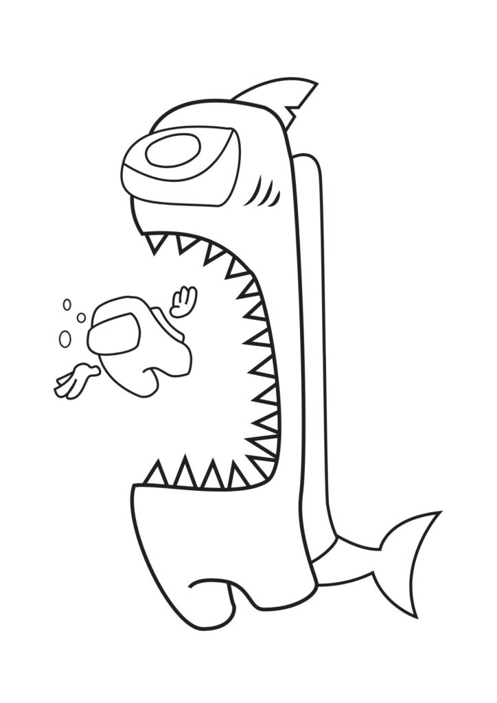 Shark Among US Coloring Page