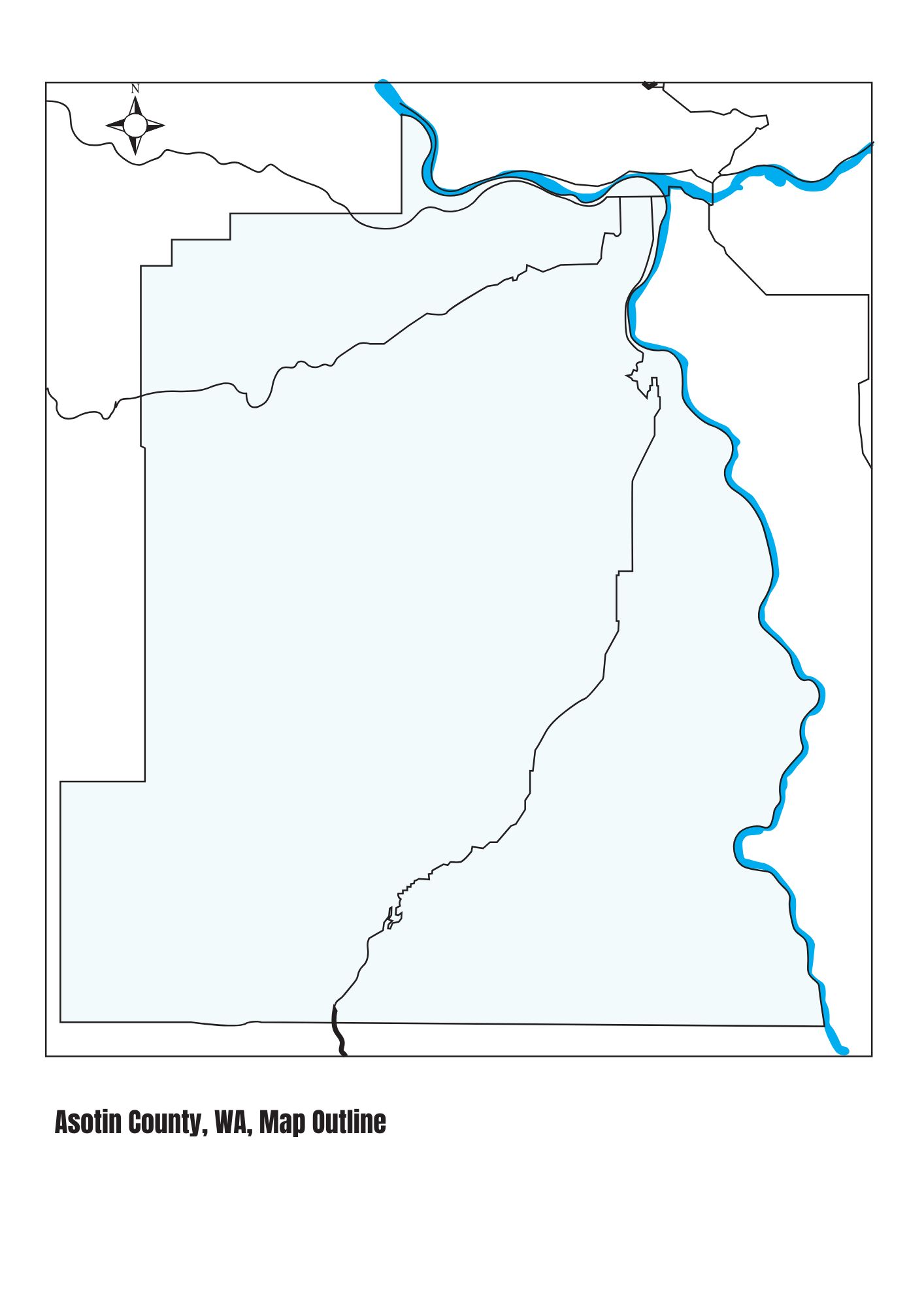 Asotin County Washington Outline Map