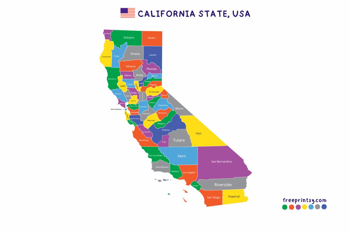 California State Map With Counties